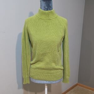 JEANNE PIERRE Lime Green‎ Turtleneck Sweater